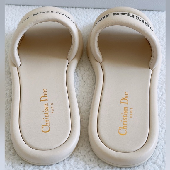 Christian Dior Every-D Embossed Lambskin Leather Slide Sandals - Picture 2 of 16